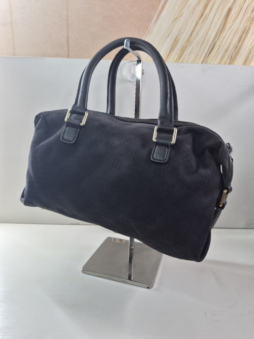 Gucci Boston Black Denim Bag